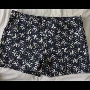 Banana Republic Navy and White Floral Women Shorts